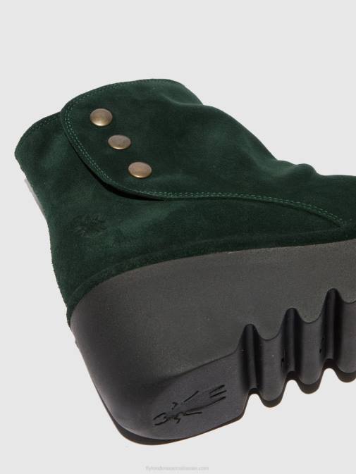 OILSUEDE GREEN FOREST XX0D184 Zip Up Ankle Boots BROM344 Fly London Women
