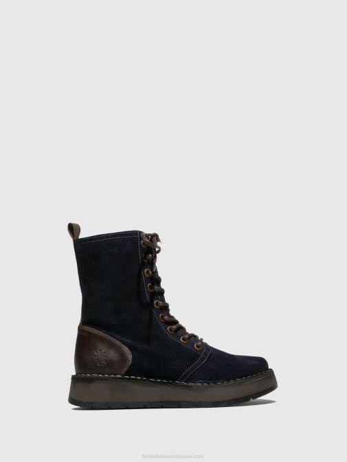 OILSUEDE/RUG NAVY/DK.BROWN XX0D258 Lace-up Ankle Boots RAMI043 Fly London Women