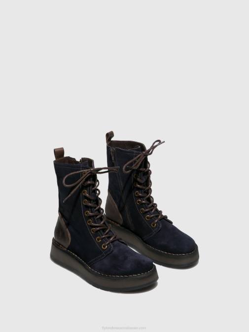 OILSUEDE/RUG NAVY/DK.BROWN XX0D258 Lace-up Ankle Boots RAMI043 Fly London Women