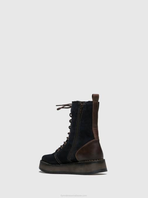 OILSUEDE/RUG NAVY/DK.BROWN XX0D258 Lace-up Ankle Boots RAMI043 Fly London Women