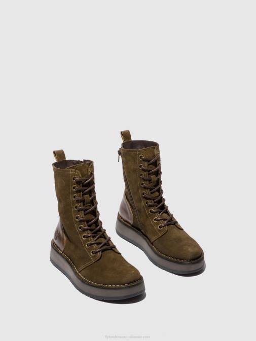 OILSUEDE/RUG SLUDGE/OLIVE XX0D176 Lace-up Ankle Boots RAMI043 Fly London Women