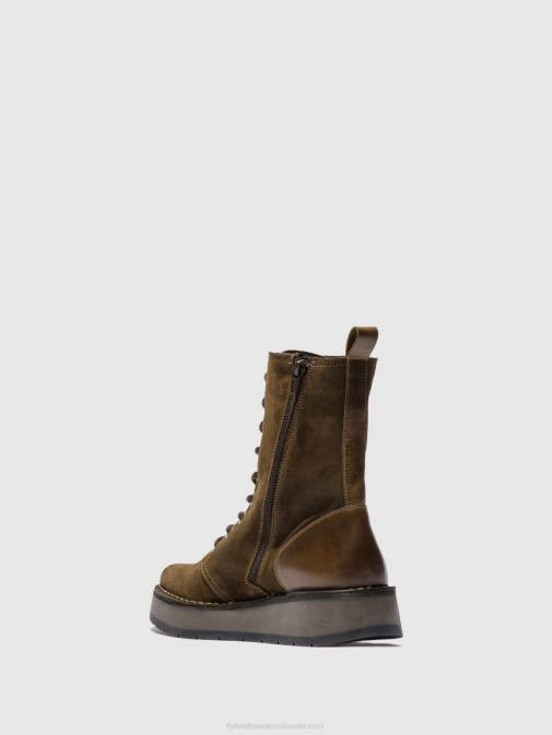 OILSUEDE/RUG SLUDGE/OLIVE XX0D176 Lace-up Ankle Boots RAMI043 Fly London Women