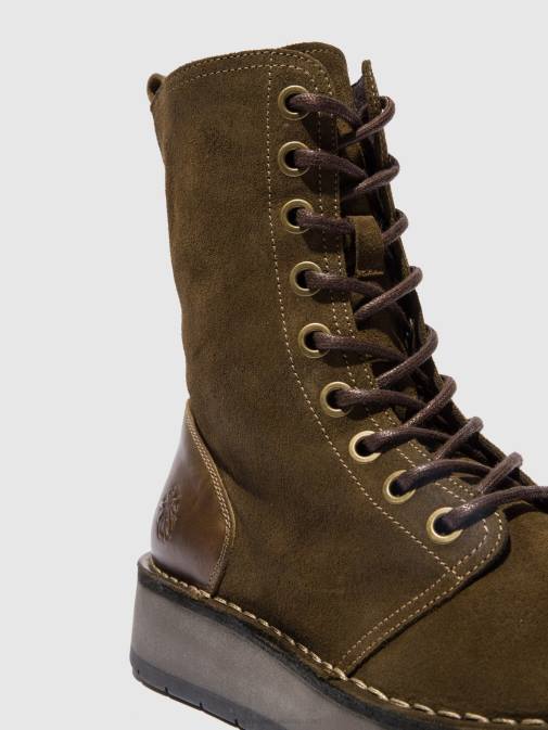 OILSUEDE/RUG SLUDGE/OLIVE XX0D176 Lace-up Ankle Boots RAMI043 Fly London Women