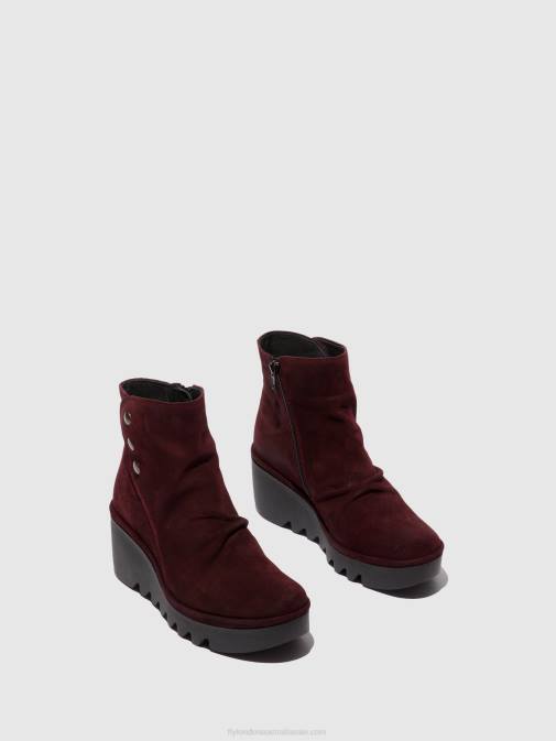 OILSUEDE WINE XX0D181 Zip Up Ankle Boots BROM344 Fly London Women