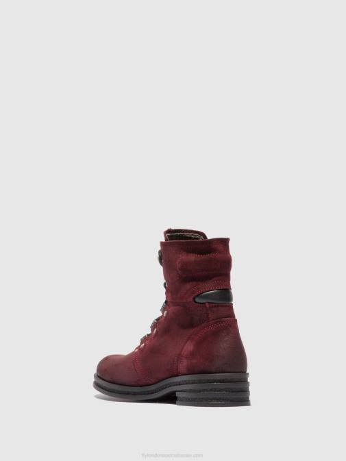 OILSUEDE WINE XX0D203 Lace-up Ankle Boots KNOT792 Fly London Women
