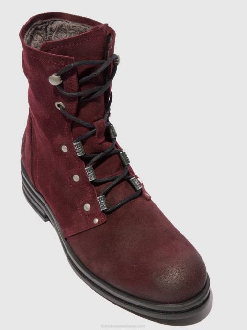OILSUEDE WINE XX0D203 Lace-up Ankle Boots KNOT792 Fly London Women