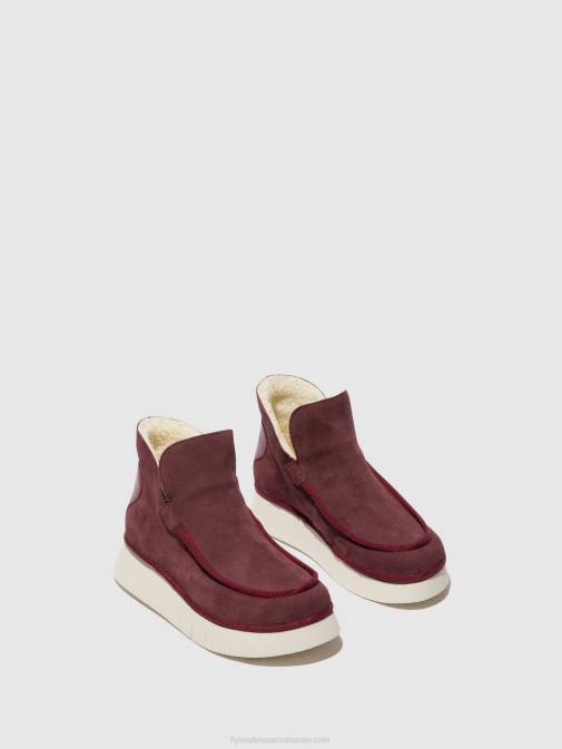 PURPLE XX0D83 Round Toe Ankle Boots COZE348 Fly London Women