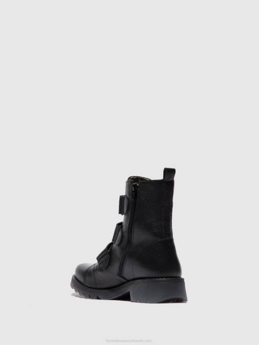 RIO BLACK XX0D189 Velcro Ankle Boots RACH790 Fly London Women