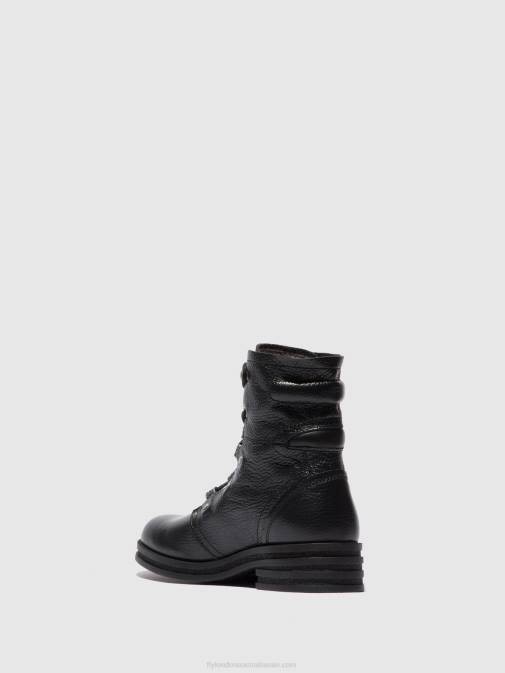 RIO BLACK XX0D198 Lace-up Ankle Boots KNOT792 Fly London Women