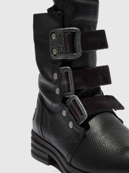 RIO BLACK XX0D238 Buckle Ankle Boots KIFF682 Fly London Women