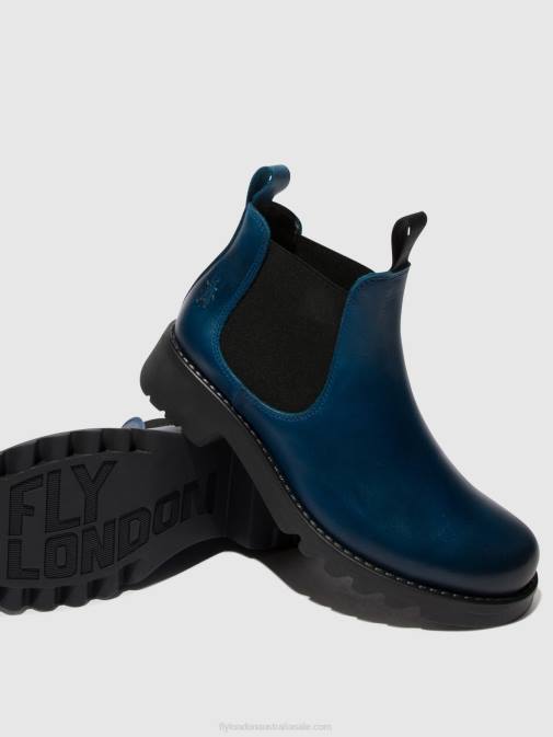 ROYAL BLUE (BLACK SOLE) XX0D123 Chelsea Ankle Boots RIKA894 Fly London Women