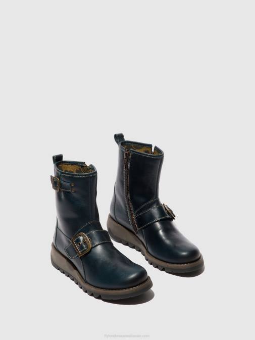 ROYAL BLUE XX0D137 Buckle Ankle Boots SINO525 Fly London Women