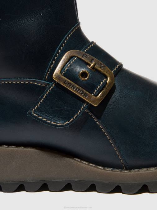 ROYAL BLUE XX0D137 Buckle Ankle Boots SINO525 Fly London Women