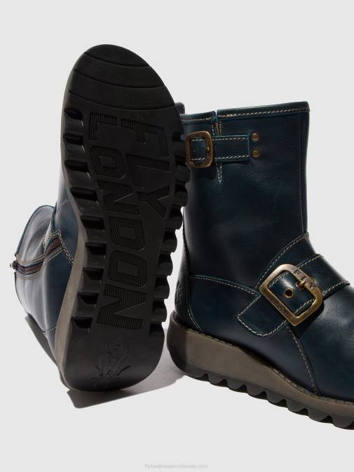 ROYAL BLUE XX0D137 Buckle Ankle Boots SINO525 Fly London Women