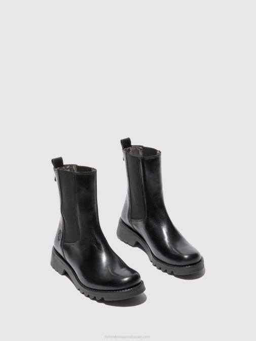RUG BLACK(ALL BLACK) XX0D220 Chelsea Ankle Boots REIN795 Fly London Women