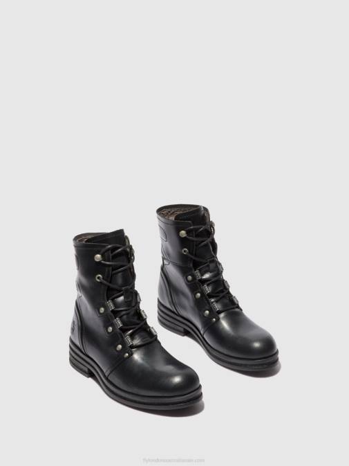 RUG BLACK XX0D197 Lace-up Ankle Boots KNOT792 Fly London Women