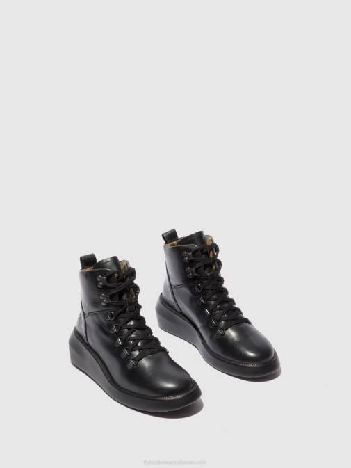 RUG BLACK XX0D205 Lace-up Ankle Boots BIKA501 Fly London Women