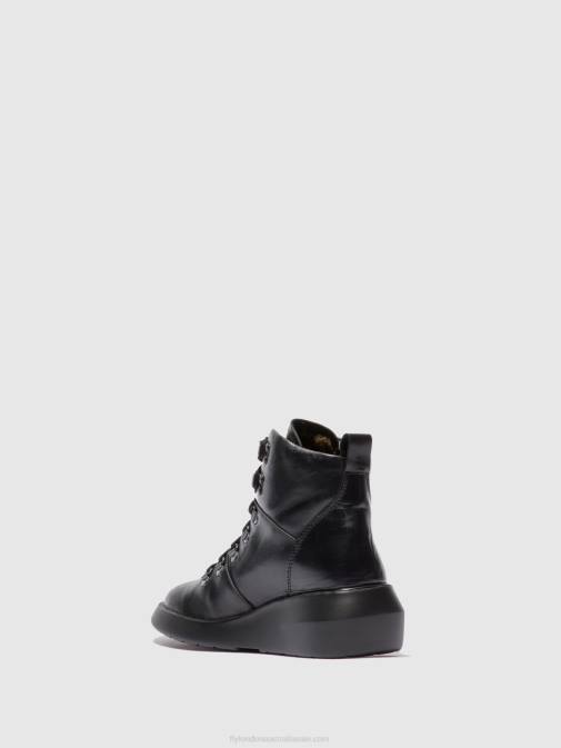 RUG BLACK XX0D205 Lace-up Ankle Boots BIKA501 Fly London Women
