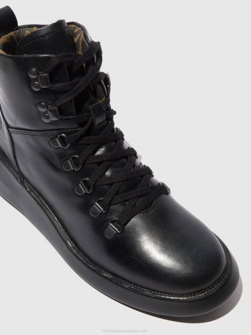 RUG BLACK XX0D205 Lace-up Ankle Boots BIKA501 Fly London Women