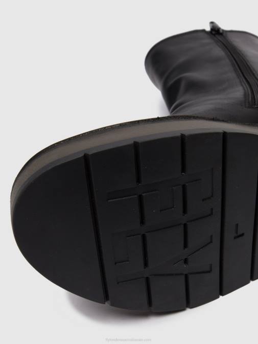 RUG BLACK XX0D253 Zip Up Ankle Boots RENO053 Fly London Women