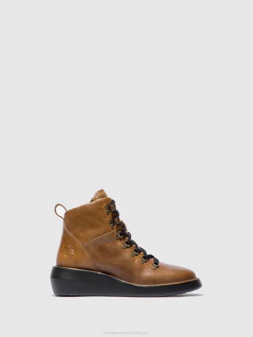 RUG CAMEL XX0D206 Lace-up Ankle Boots BIKA501 Fly London Women