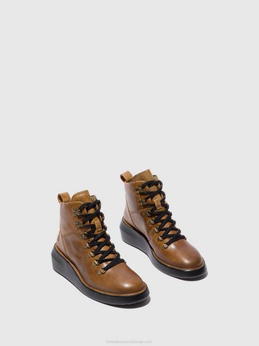 RUG CAMEL XX0D206 Lace-up Ankle Boots BIKA501 Fly London Women