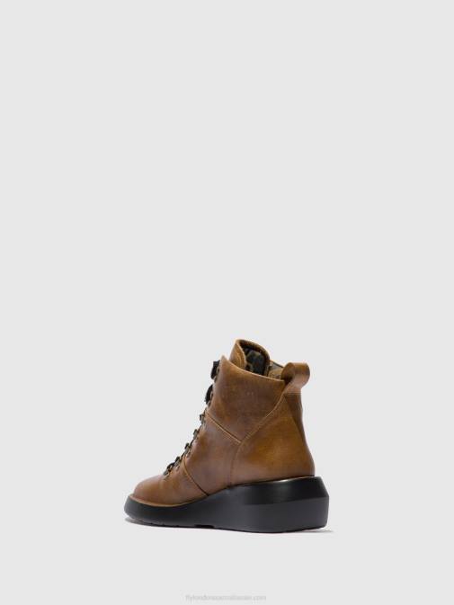 RUG CAMEL XX0D206 Lace-up Ankle Boots BIKA501 Fly London Women