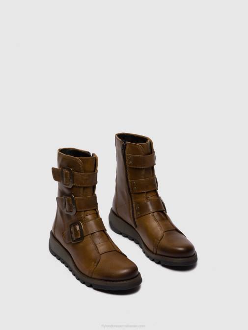 RUG CAMEL XX0D246 Buckle Ankle Boots SCOP110 Fly London Women