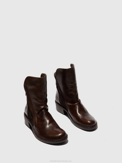 RUG/OILSUEDE DK BROWN/EXPRESSO XX0D172 Zip Up Ankle Boots MELY074 Fly London Women