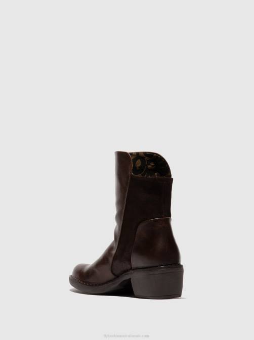 RUG/OILSUEDE DK BROWN/EXPRESSO XX0D172 Zip Up Ankle Boots MELY074 Fly London Women