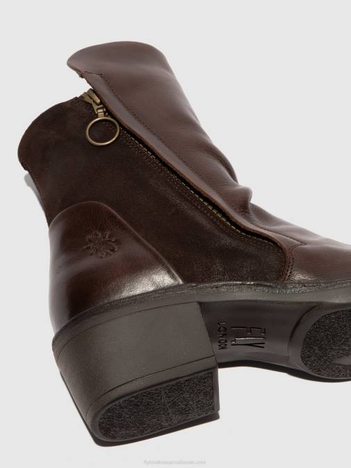 RUG/OILSUEDE DK BROWN/EXPRESSO XX0D172 Zip Up Ankle Boots MELY074 Fly London Women