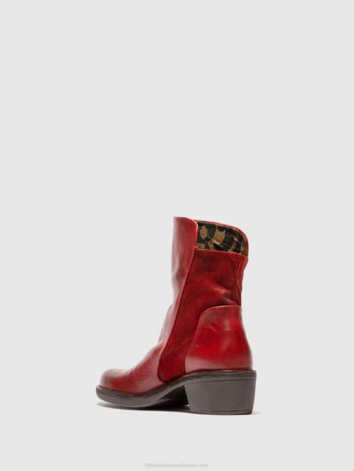 RUG/OILSUEDE RED XX0D179 Zip Up Ankle Boots MELY074 Fly London Women