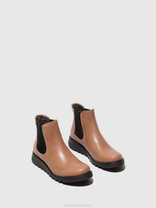 SALV ROSE (BLACK ELASTIC) XX0D117 Chelsea Ankle Boots Fly London Women