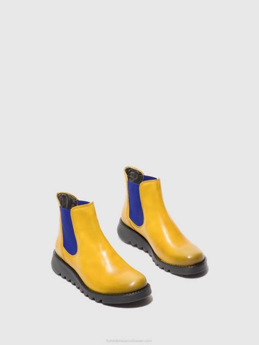 SALV RUG MUSTARD (BLUE ELASTIC) XX0D178 Chelsea Ankle Boots Fly London Women