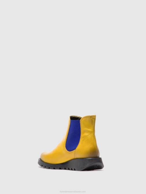 SALV RUG MUSTARD (BLUE ELASTIC) XX0D178 Chelsea Ankle Boots Fly London Women