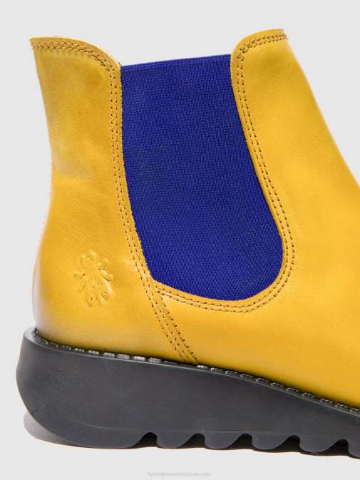 SALV RUG MUSTARD (BLUE ELASTIC) XX0D178 Chelsea Ankle Boots Fly London Women