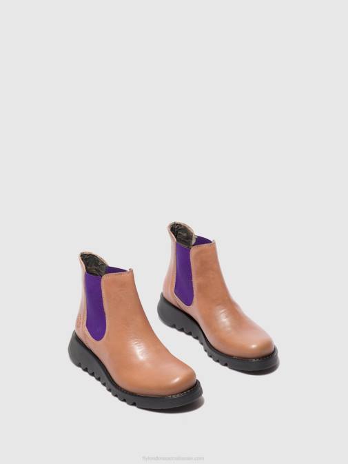 SALV RUG ROSE (VIOLET ELASTIC) XX0D177 Chelsea Ankle Boots Fly London Women