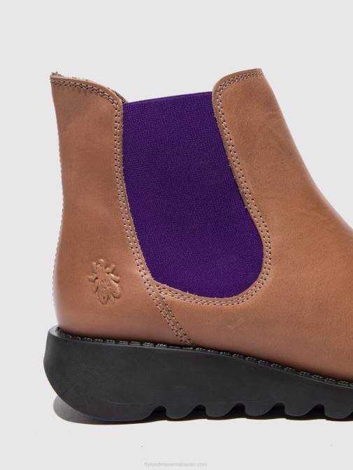 SALV RUG ROSE (VIOLET ELASTIC) XX0D177 Chelsea Ankle Boots Fly London Women