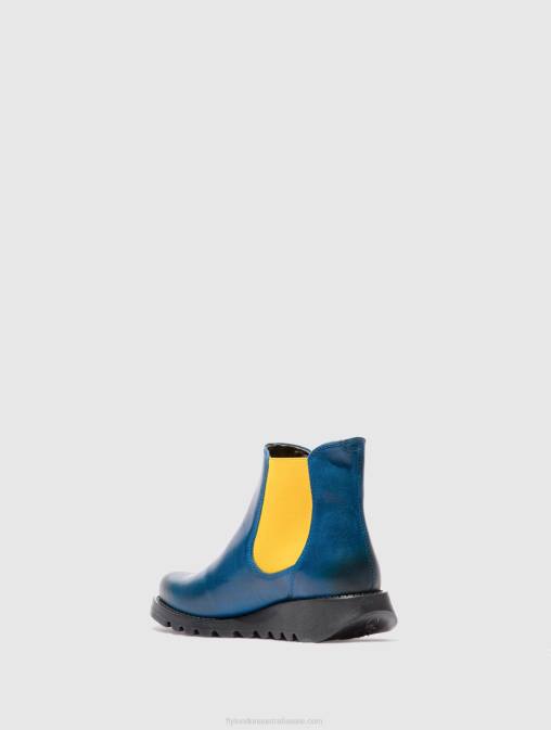 SALV RUG ROYAL BLUE (MUSTARD ELASTIC) XX0D214 Chelsea Ankle Boots Fly London Women