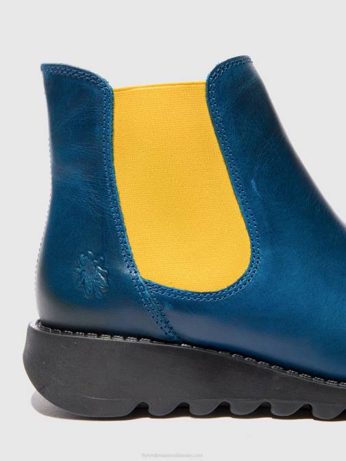 SALV RUG ROYAL BLUE (MUSTARD ELASTIC) XX0D214 Chelsea Ankle Boots Fly London Women