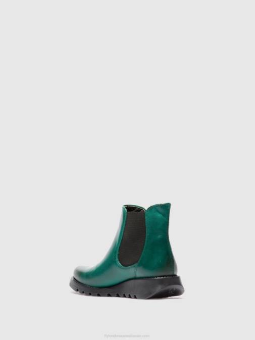 SALV RUG SHAMROCK GREEN (BLACK ELASTIC) XX0D215 Chelsea Ankle Boots Fly London Women