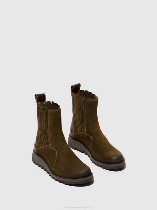 SLUDGE/OLIVE XX0D36 Zip Up Ankle Boots SUZY899 Fly London Women