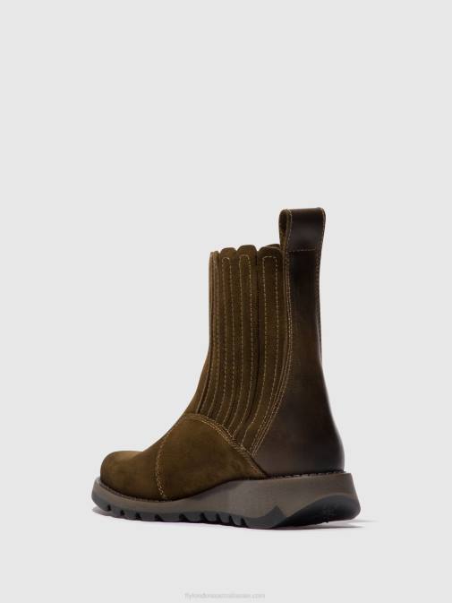SLUDGE/OLIVE XX0D36 Zip Up Ankle Boots SUZY899 Fly London Women