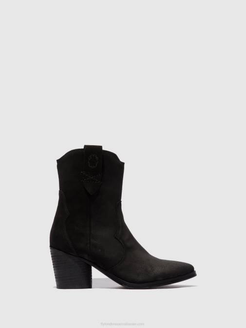 SUEDE BLACK XX0D188 Zip Up Ankle Boots ALBA825 Fly London Women