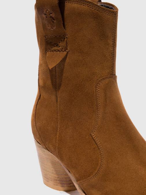 SUEDE COGNAC XX0D187 Zip Up Ankle Boots ALBA825 Fly London Women