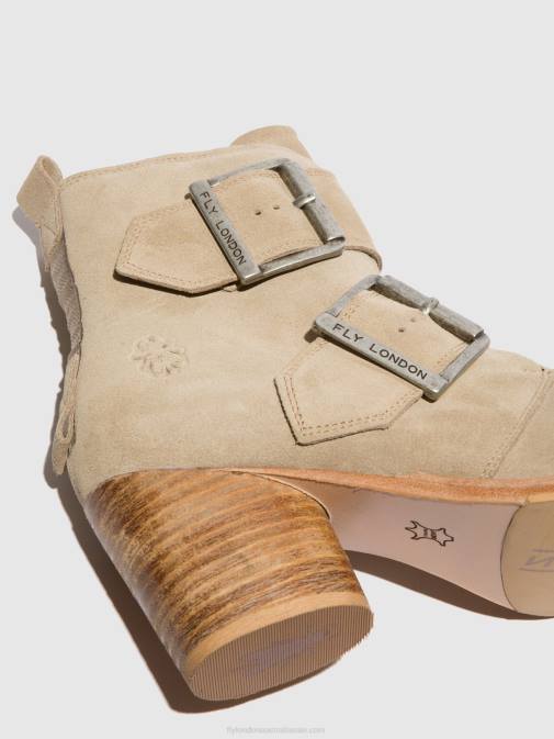 SUEDE CREME XX0D240 Buckle Ankle Boots ARIA827 Fly London Women