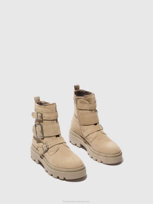 SUEDE CREME XX0D242 Buckle Ankle Boots JEDA817 Fly London Women