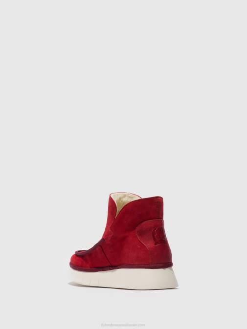 SUEDE/RUG CARMINE RED XX0D192 Round Toe Ankle Boots COZE348 Fly London Women