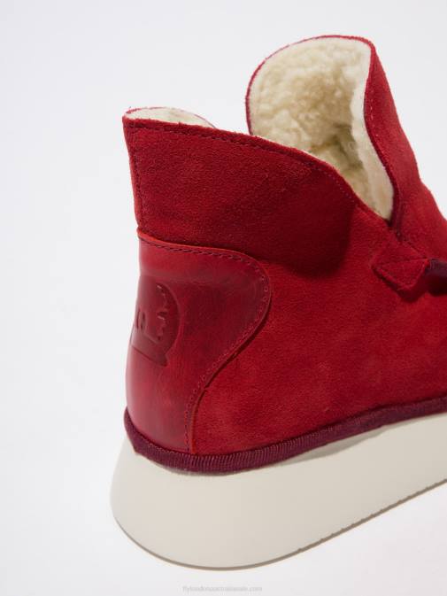 SUEDE/RUG CARMINE RED XX0D192 Round Toe Ankle Boots COZE348 Fly London Women