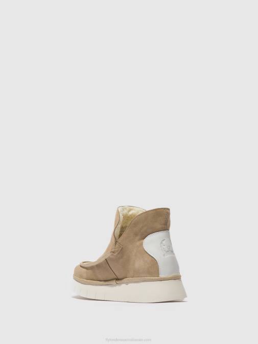 SUEDE/RUG CREME XX0D168 Round Toe Ankle Boots COZE348 Fly London Women